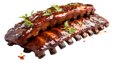 pork ribs png, barbecue delight, grilled ribs, savory dish, delicious meat, BBQ clipart, transparent background, culinary illustration, smoky flavor






