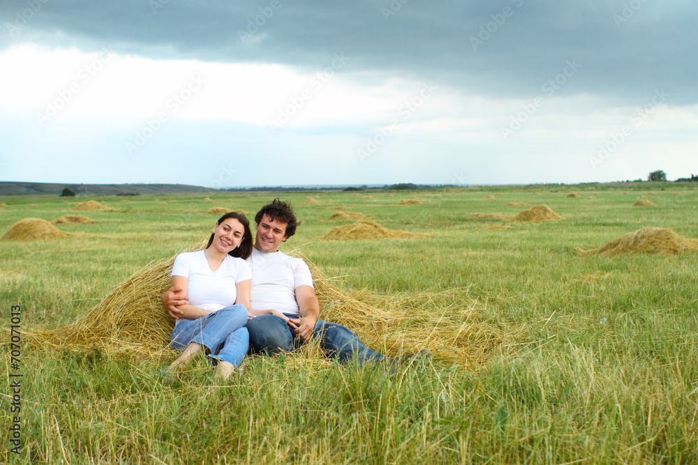 Portrait of a young couple in love outdoors Portrait of a young couple in love outdoors