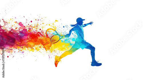 play tennis racket and splash isolated.
