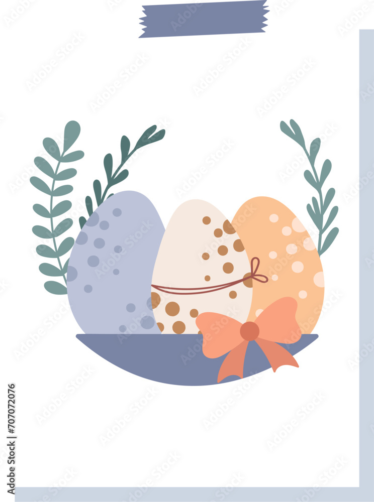 Easter Greeting Card With Eggs