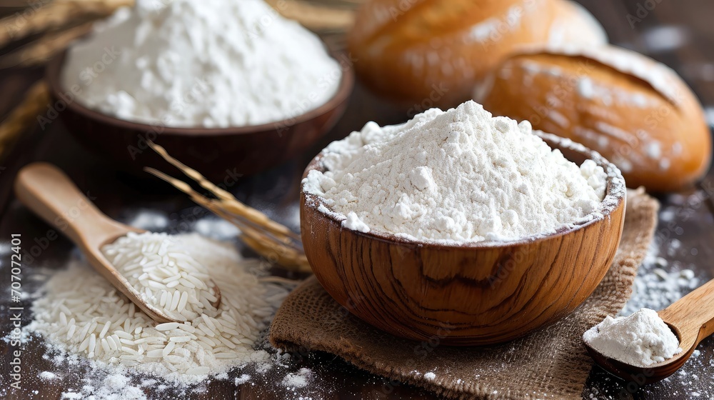 Rice flour and rice flour bread Rice flour and rice flour bread