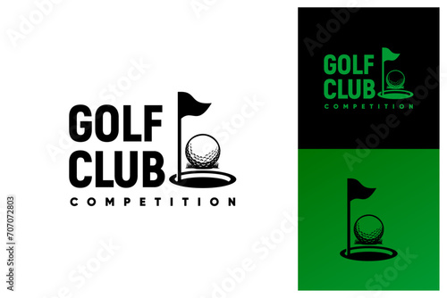 Golf Club competition Logo Inspiration, Golf Ball, Flag, Hole