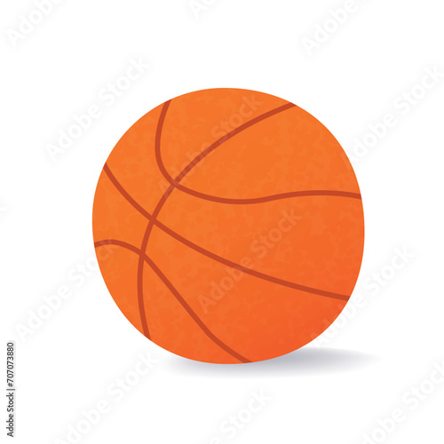 Basketball ball. Football ball cartoon design style. Vector illustration isolated on white background. Cartoon design for poster, icon, card, logo, label, banner, sticker. © Ekaterina