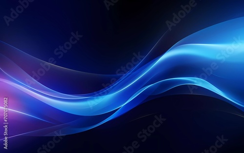 Dark blue abstract background with bright light. generative ai