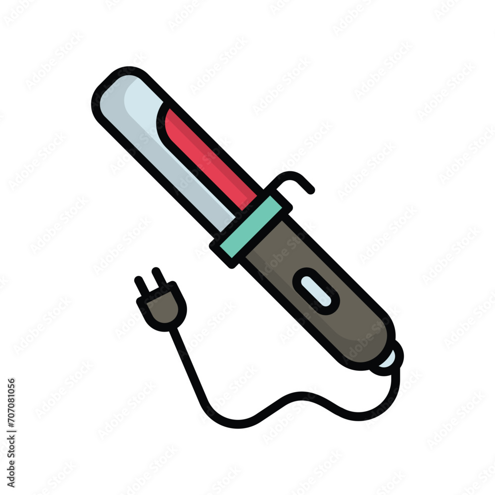 hair curler icon with white background vector stock illustration hair curler icon with white background vector stock illustration