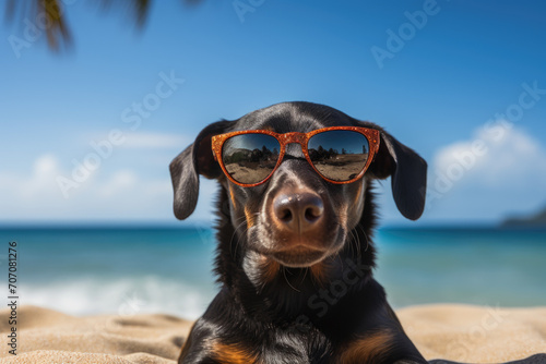 dog on the beach