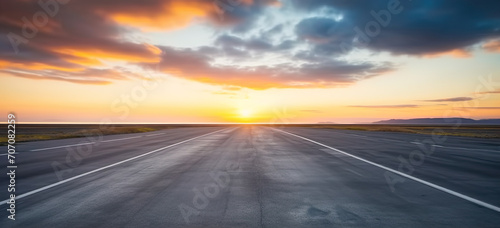 Empty asphalt road and beautiful sky © pickypix