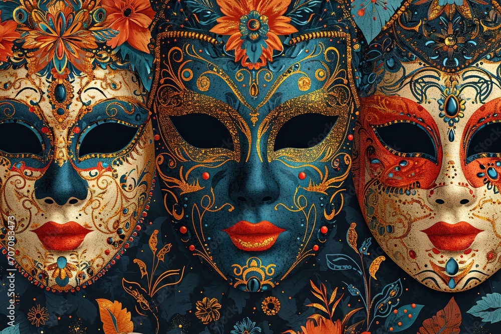 A colorful carnival mask background A colorful carnival mask background