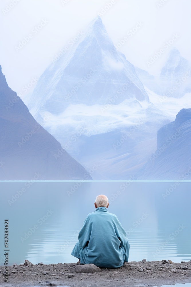 person in the mountains person in the mountains