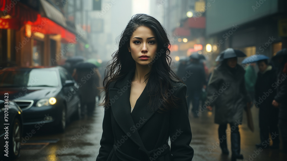 Woman, portrait and business with night, office and professional entrepreneur in building. Serious, looking and urban with modern female wearing a business suit for leadership and bokeh success Woman, portrait and business with night, office and professional entrepreneur in building. Serious, looking and urban with modern female wearing a business suit for leadership and bokeh success