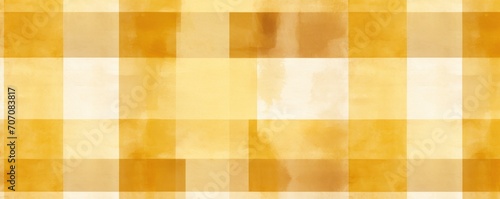 Mustard vintage checkered watercolor background. 