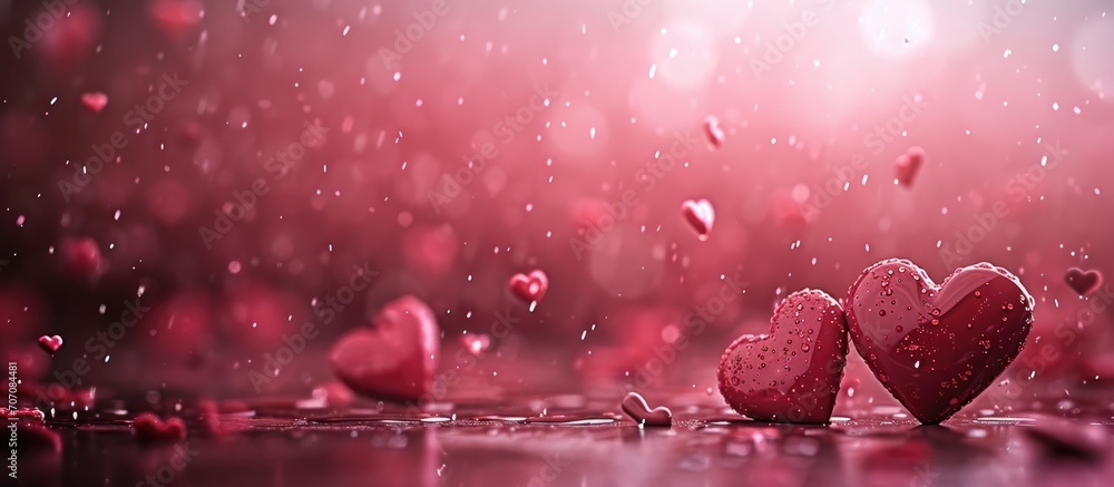 romantic red heart shape valentine background.