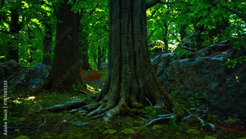 Roots of an old tree overgrown with moss Roots of an old tree overgrown with moss