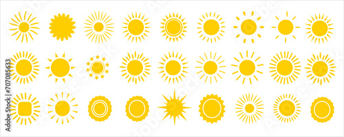 Sunburst. Rays. Sunburst vector icons. Rays in simple retro design. Sun rays. Vector illustration