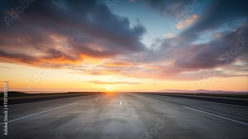 Empty asphalt road and beautiful sky © pickypix
