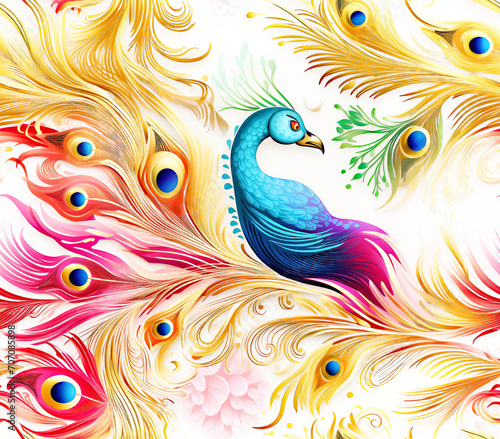 Luxury Peacock Seamless Pattern Background