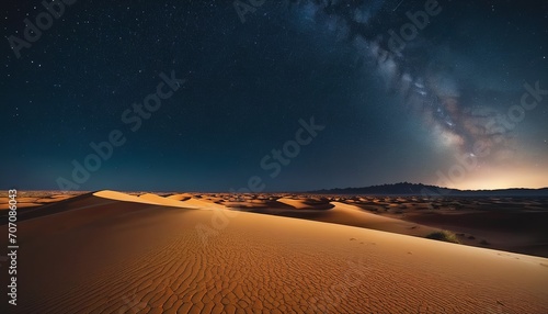 Night Sky and Desert: A Scenic View in Vector Art