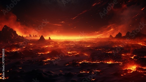 Fire after planet background painting high resolution image Ai generated art