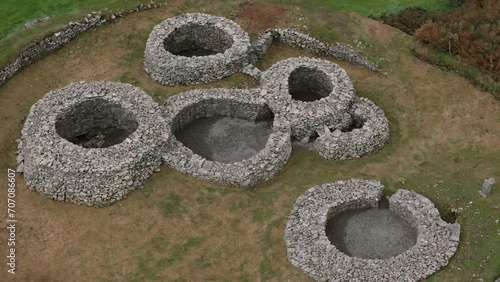 Cathar Deargain ring forts Ireland aerial view photo