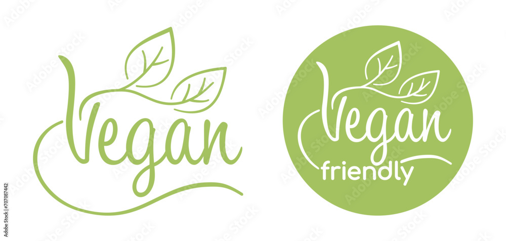 Vegan-friendly badge for food products Vegan-friendly badge for food products