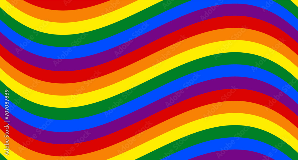 Obraz premium Wavy horizontal LGBT backgrounds, LGBT colors rainbow flag. Banner, poster, template, vector