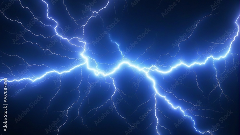 Naklejka premium Blue glowing high energy lightning