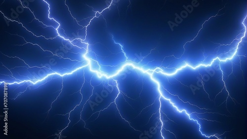Blue glowing high energy lightning
