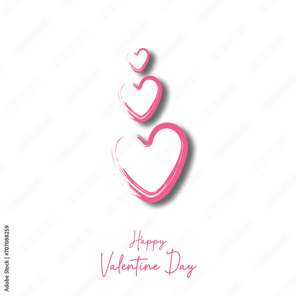 Valentines background made with white hearts and pink border Valentines background made with white hearts and pink border