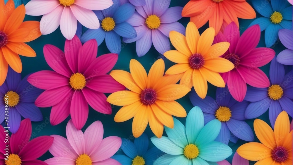 Fototapeta premium Abstract colored background with beautiful flowers