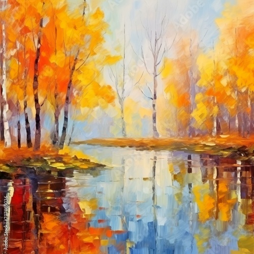 Oil Painting Landscape - Autumn Forest

