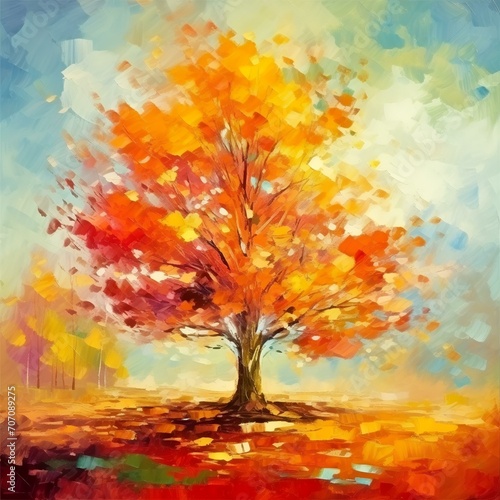 Oil Painting Landscape - Autumn Forest

