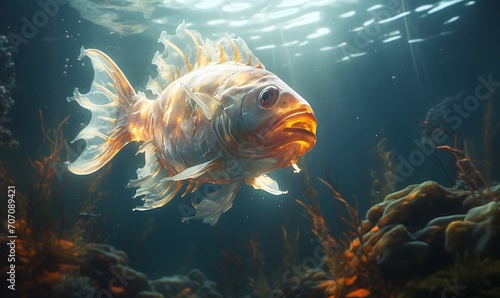 Hyerophant, god light, cinematic look, octane render, under water. Generative Ai


