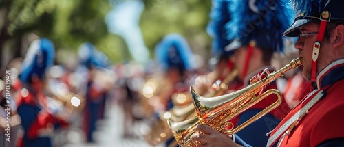 Marching Band Saxophones in Parade