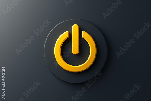 Power button on black background photo