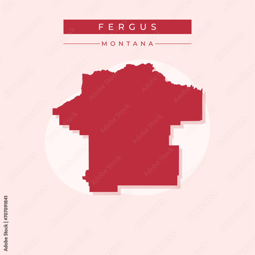Vector illustration vector of Fergus map Montana