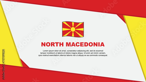 North Macedonia Flag Abstract Background Design Template. North Macedonia Independence Day Banner Cartoon Vector Illustration. North Macedonia Independence Day