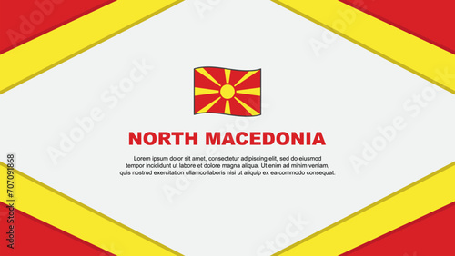 North Macedonia Flag Abstract Background Design Template. North Macedonia Independence Day Banner Cartoon Vector Illustration. North Macedonia Template
