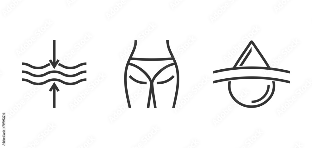 Ant-cellulite massage oil icons in bold line Ant-cellulite massage oil icons in bold line