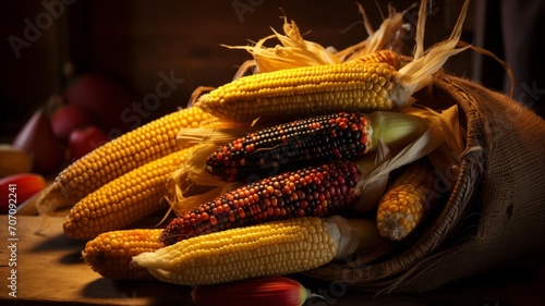 Heirloom corn national geographic corn photography image Ai generated art