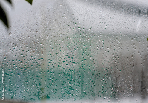 Moisture condensation on window glass