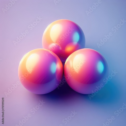 pink and blue colorful spheres