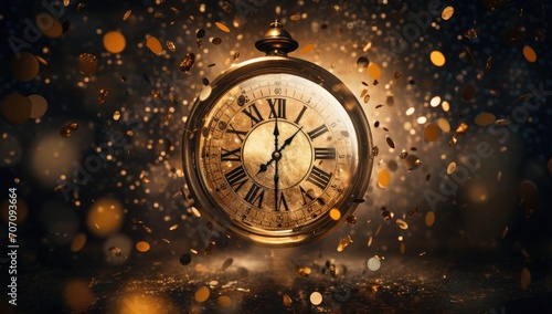 clock face with abstract background