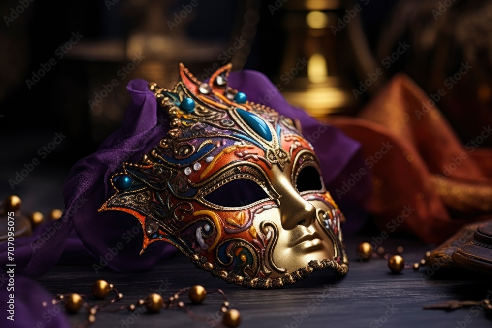 colorful Venetian carnival masks. generative ai