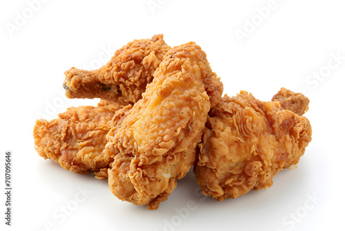 Crispy and delicious fried chicken nuggets on a clean white background.