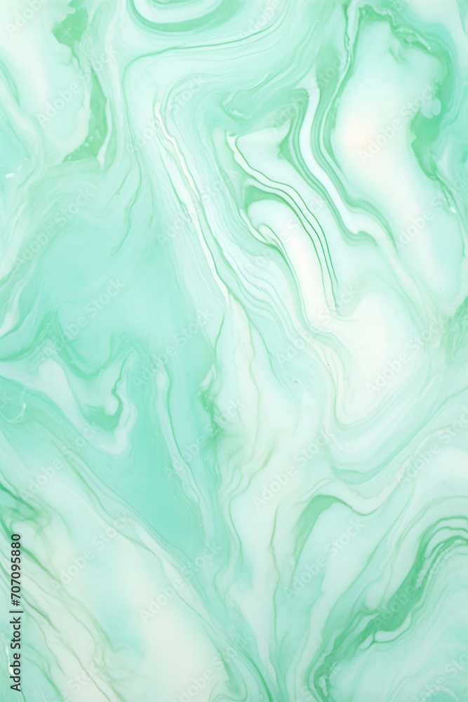 Pastel mint green seamless marble pattern with psychedelic swirls