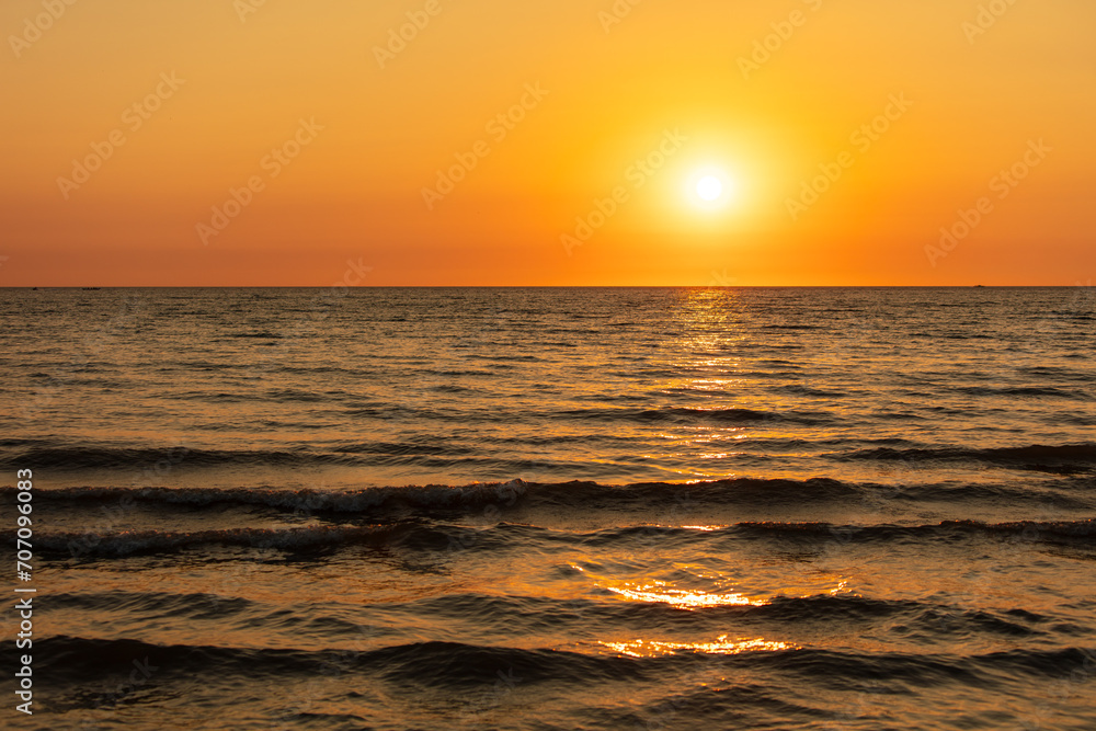 Sunset on the sea as a background