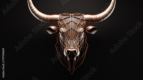 Longhorn bull colorful head texas illustration image Ai generated art photo