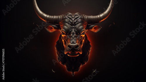 Longhorn bull colorful head texas illustration image Ai generated art photo