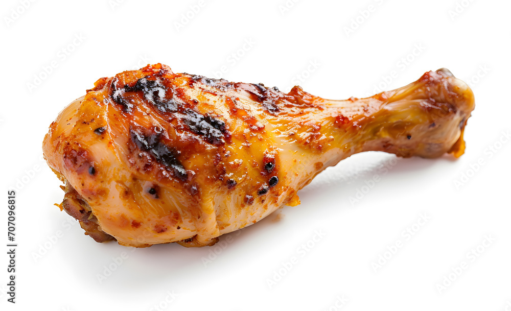 Grilled Chicken Leg Isolated on white Background Grilled Chicken Leg Isolated on white Background