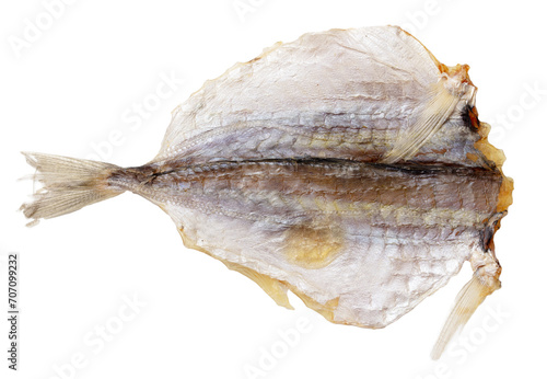 Foto Dried horse mackerel fish isolated on white background